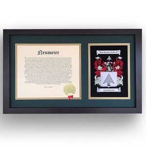 Embroidered Coat of Arms Crest with History Framed - Last Names, Surnames, Coats of Arms, Family Name History, Crests,