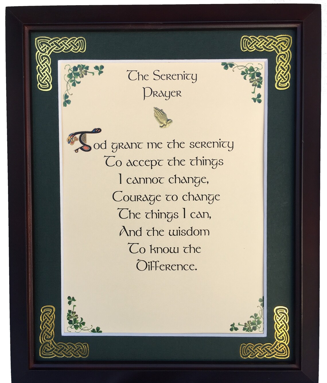 serenity prayer short version framed prayer personalize etsy