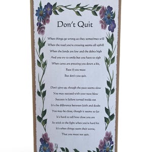 Don&#39;t Quit - 5x10 Inch Hanging Wooden Plaque