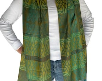 Achill – Celtic Woven Pashmina Scarf Green- SC#4