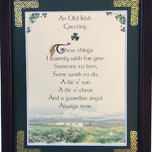 An Old Irish Greeting, Personalized Blessing Framed, Irish Blessing, Irish gifts, Irish gifts women, Irish gifts for men,