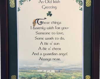 An Old Irish Greeting, Personalized Blessing Framed, Irish Blessing, Irish gifts, Irish gifts women, Irish gifts for men,
