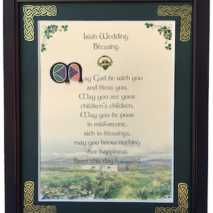 May God be With You and Bless You - Framed Irish Wedding Blessing - Personalize with Names, Date, Custom Message