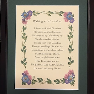 Walking With Grandma, Grandma, Grandma Personalized Gift, Grandma Blessing, Grandma Gifts, Grandma Frame, Grandma Blessing Inspirational,
