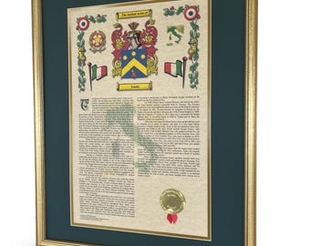 Italian Family Crest Last Name History Framed Print