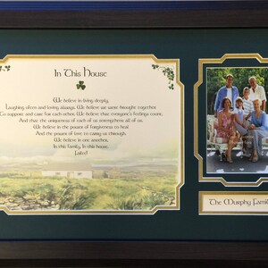 In This House, Framed Personalized Family Gift,