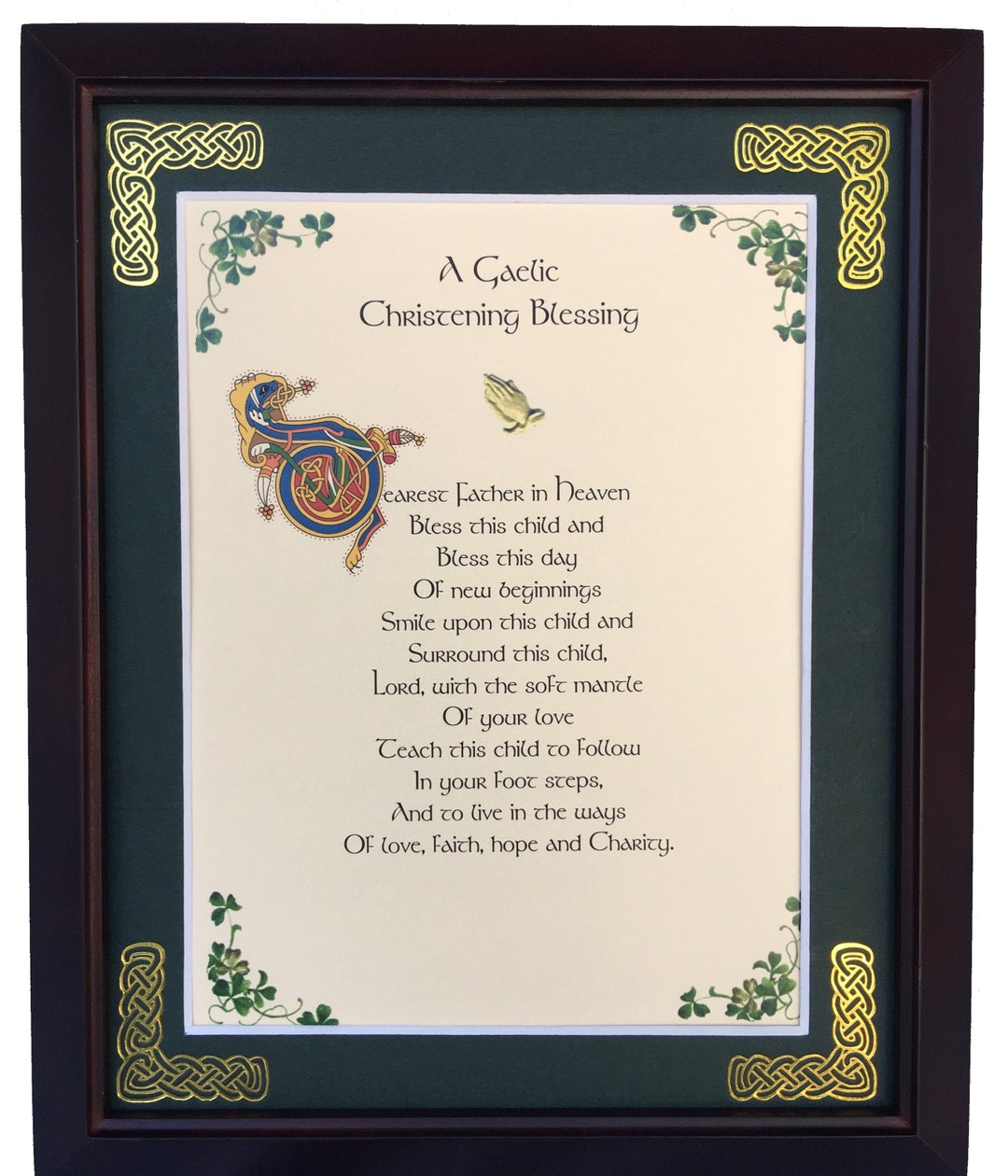 Gaelic Christening Blessing, Personalized Blessing Framed, Baby's