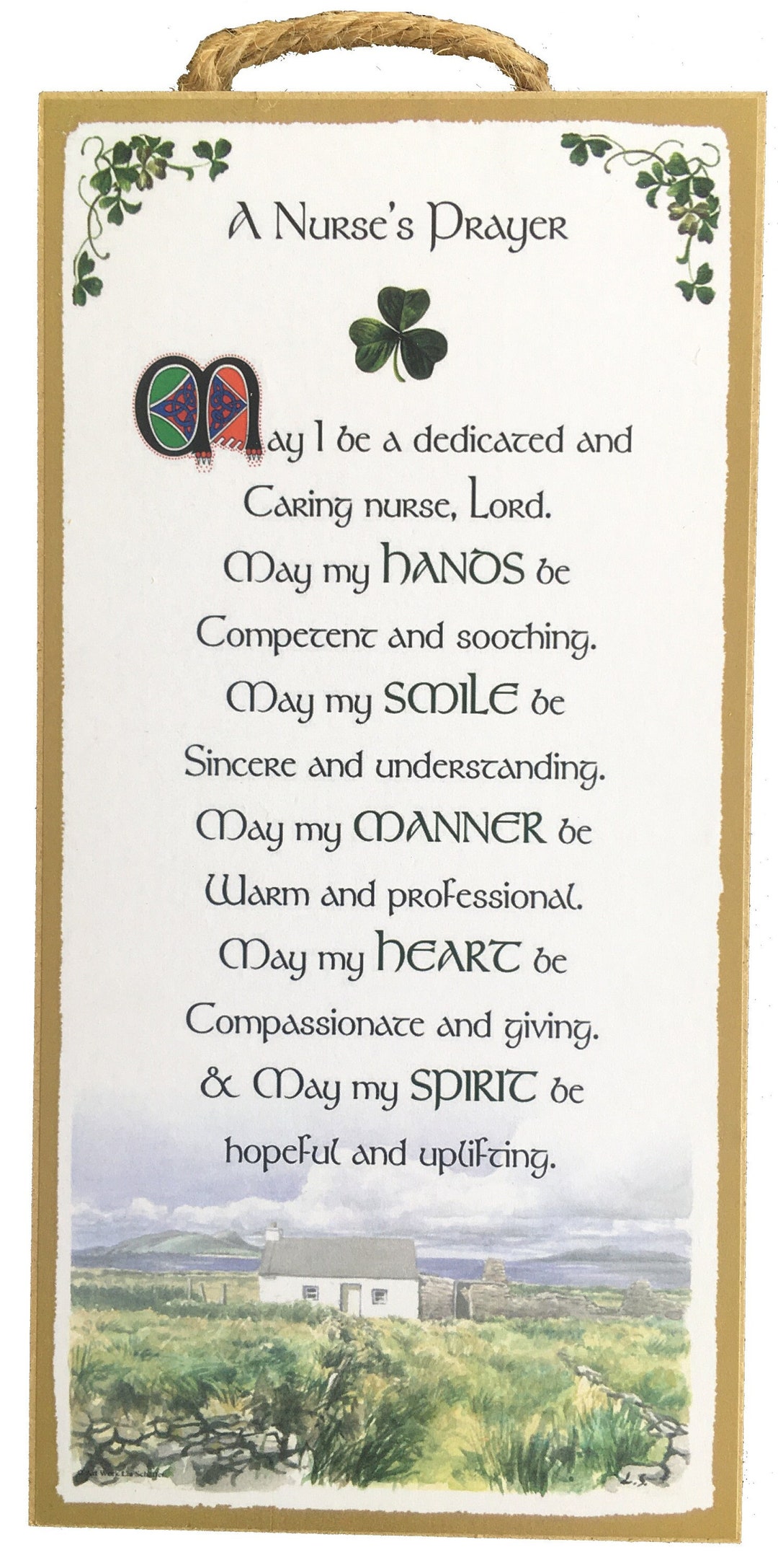 Cartello In Legno Da Parete Per Infermiere, Targa Decorativa Cristiana Con Frase Ispirazionale, Regalo Originale Per Infermiera, Dimensioni 30x15 Cm