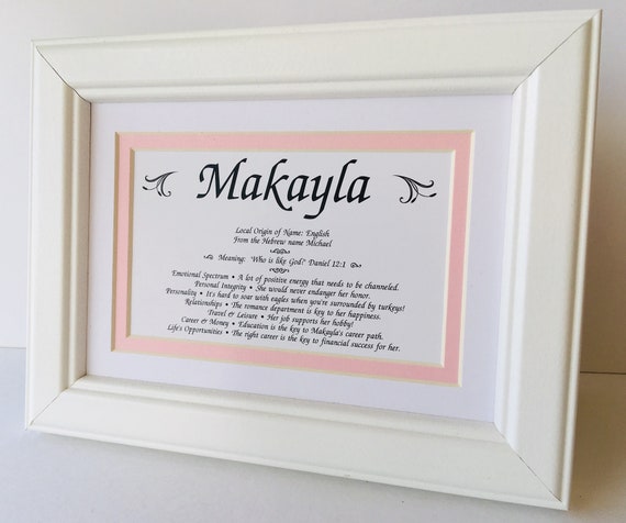 First Name Origin and Meaning Print Framed and Matted Any Name  Etsy