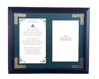 Grandparents, Walking with Grandma and Grandpa, Grandparents Personalized Frame, Irish Blessing, Irish gifts,