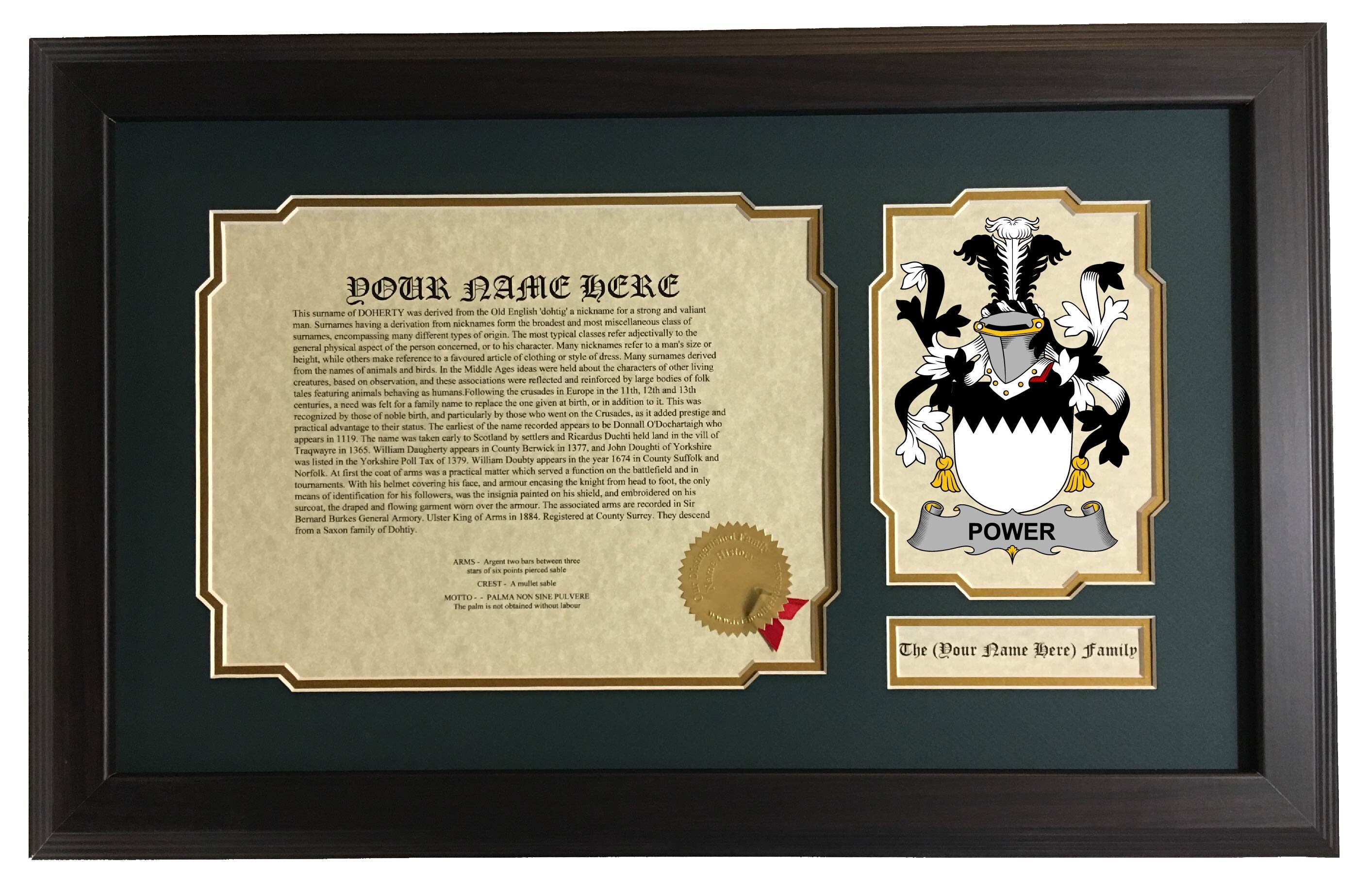 Power Coat of Arms Last Names Surnames Family Names - Etsy