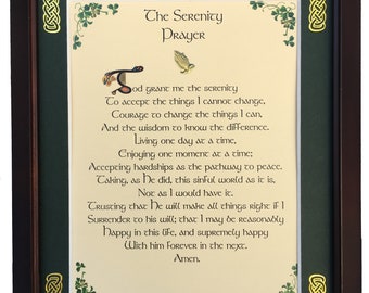 The Serenity Prayer - Framed Prayer - Personalize with Name, Date, Custom Message