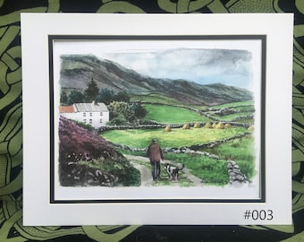 アイルランドの風景水彩画