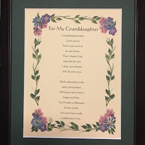 Granddaughter Gifts, Granddaughter gifts from Grandparents, Granddaughter gifts from Grandma, Granddaughter gifts from Grandpa,