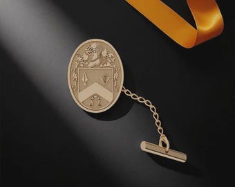 Large Oval Tie Tac Irish Family Crest Accessory for Men's Formal Wear