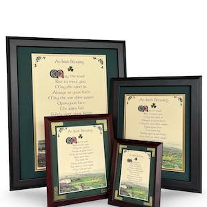 An Irish Blessing - May the Road Rise Up to Meet You - Framed Irish Blessing - Personalize with Name, Date, Custom Message