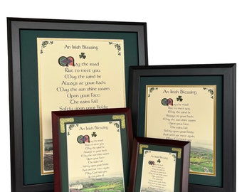 An Irish Blessing - May the Road Rise Up to Meet You - Framed Irish Blessing - Personalize with Name, Date, Custom Message