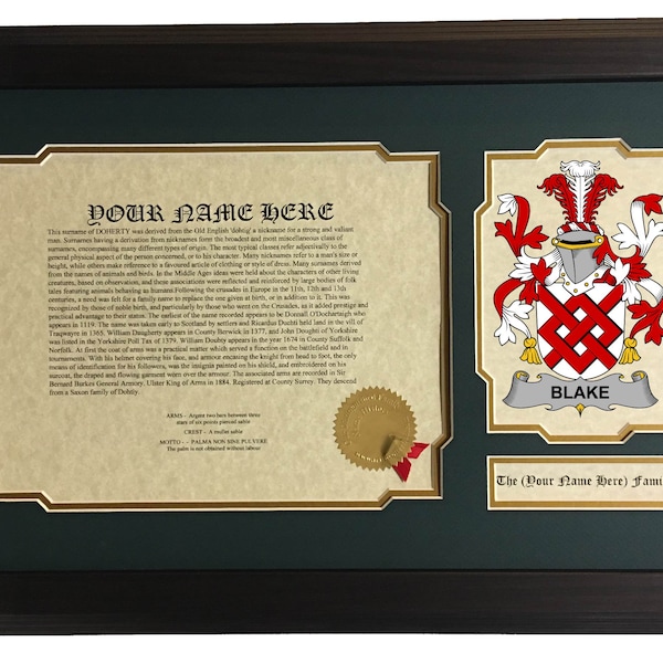 Blake Family Crest Etsy