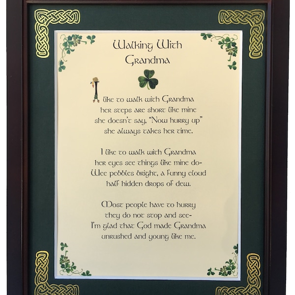 Walking with Grandma, Grand Mother Gift, Irish Blessing, Irish gifts, Irish gifts women, Grandmother