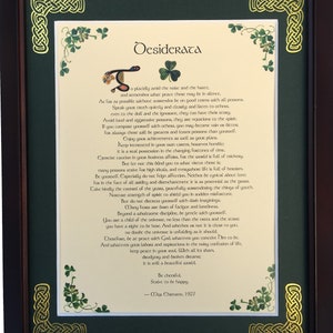 Desiderata - Framed Inspirational Poem by Max Ehrmann - Customize with Name, Date, Custom Message