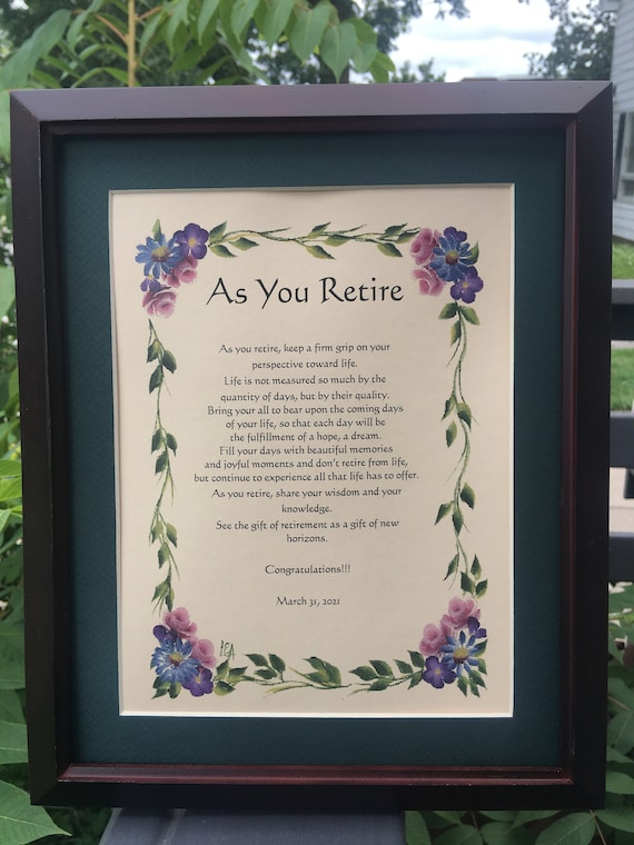 Retirement Blessing Retirement Poem Retirement Prayer - Etsy