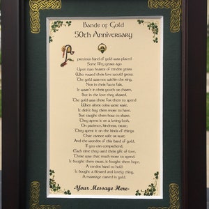 Anniversary 50th, Personalized Blessing Framed, Anniversary 50 - Anniversary 50th gift, Irish Blessing, Irish gifts, Irish gifts women,
