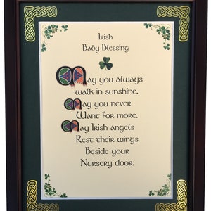 Irish Baby Blessing - May you Always Walk in Sunshine - Personalize with Name, Date, Custom Message