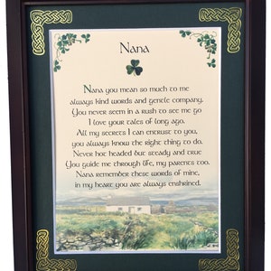 Nana, Personalisierter Segen gerahmt, Größe 5x7 oder 8x10