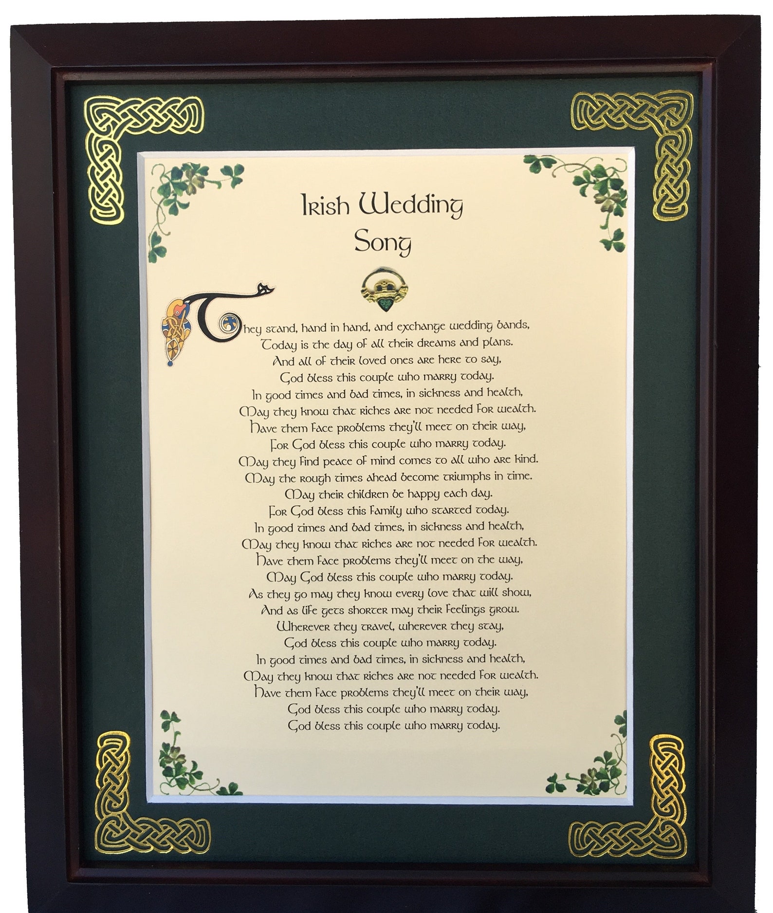Irish Wedding Song Framed Wedding Gift Personalize with Etsy
