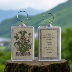 Coat of Arms Key Chain, Family Crest, ALL NATIONALITIES AVAILABLE