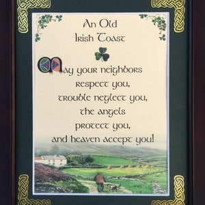 An Old Irish Toast, Personalized Blessing Framed, Irish Blessing, Irish gift