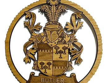 Personalized Coat of Arms Christmas Ornament, Family Crest Christmas Ornament, All Nationalities Available