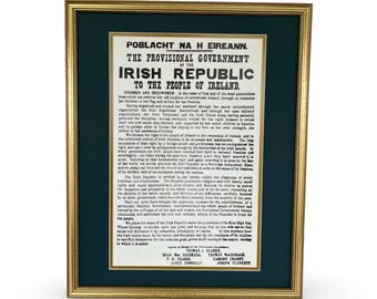 Irish Proclamation of Independence Framed Print - Republic of Ireland Historical Document Wall Art Gift