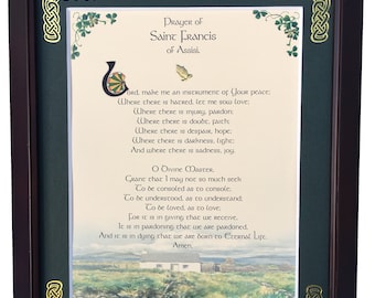 St Francis of Assisi, Personalized Blessing Framed,