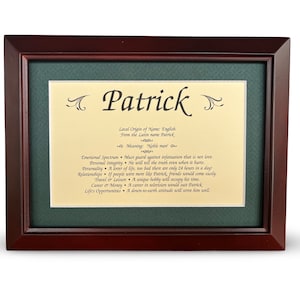 First Name Origin and Meaning Print Framed and Matted Any Name Available Size 5&quot;x7&quot;