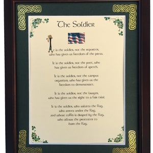 Soldier, Soldier Gift, Personalized Framed Poem, Soldier Gift Personalized, Gifts for Soldier, Soldier Picture Frame, Soldier Gift Idea,