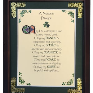 Nurse&#39;s Serenity Prayer, Personalized Blessing Framed and Matted, Nurse Gift, Blessing for a Nurse, Nurse Prayer