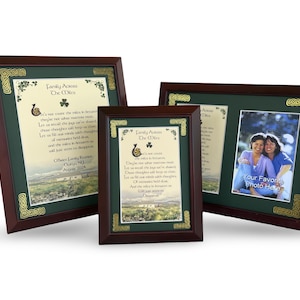 Family Across The Miles - Framed Irish Family Blessing - Personalize with Name, Date, Custom Message
