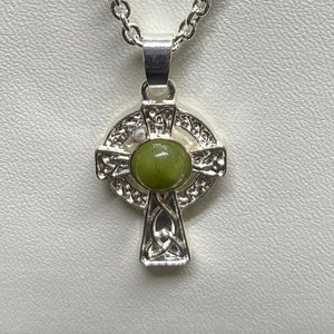 Celtic Cross Connemara Marble Necklace