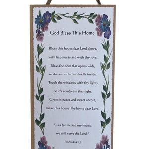 God Bless This Home: hangende houten plaquette van 5 x 10 inch