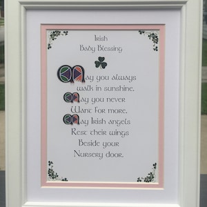 Irish Baby Blessing, Personalized Blessing Framed with name, date and message