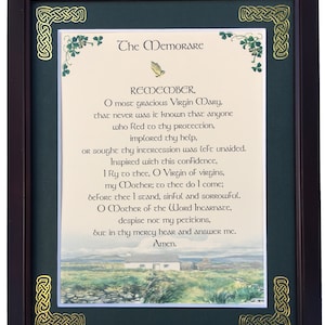 The Memorare - Framed Prayer - Personalize with Name, Date, Custom Message
