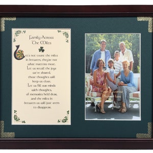 Family Across The Miles, Personalized Framed Blessing, Family Gifts - House warming gift - new home - family inspirational wall art,