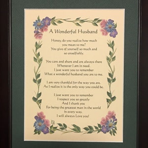 A Wonderful Husband, Husband Gift, Husband birthday gift, husband anniversary gift, husband birthday