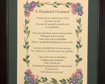 A Wonderful Husband, Husband Gift, Husband birthday gift, husband anniversary gift, husband birthday