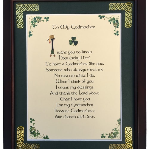 Godmother, To My God Mother, Personalized Framed Blessing, godmother, godmother poem frame, Irish Blessing, Irish gifts, Irish gifts women,