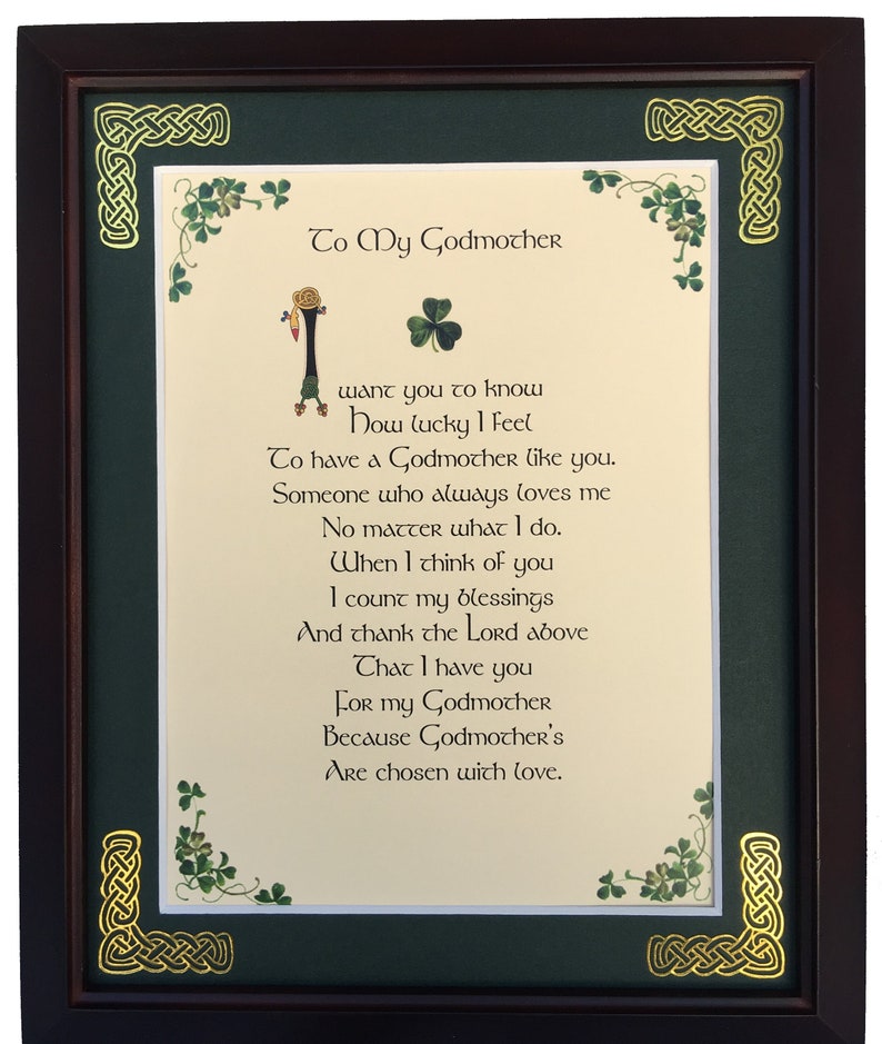 Godmother, To My God Mother, Personalized Framed Blessing, godmother, godmother poem frame, Irish Blessing, Irish gifts, Irish gifts women, image 1