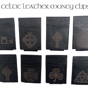 Celtic Knot Money Clip, Leather Celtic Magnetic Money Clip