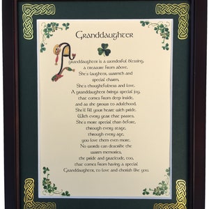 Granddaughter, Personalized Framed Blessing, Granddaughter gift, Granddaughter Birthday Gift
