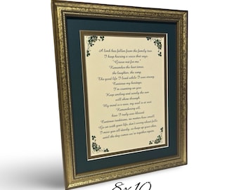 A Limb Has Fallen from the Tree Framed Memorial Print - Sympathy Gift for Grieving Family